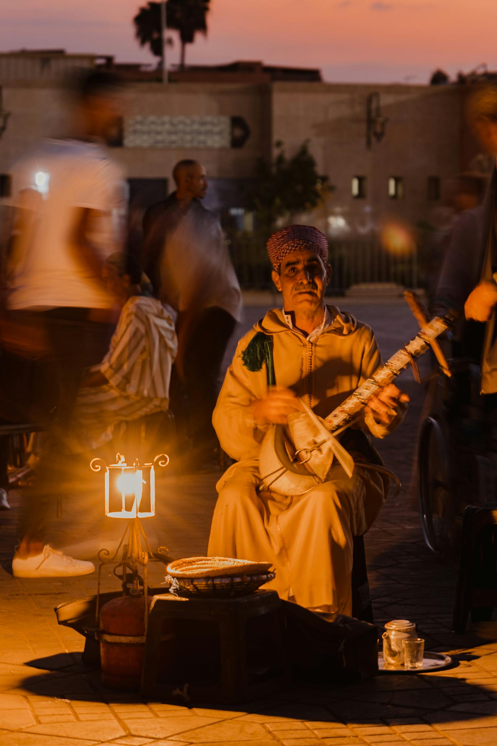 Músico de rua em Marrakech